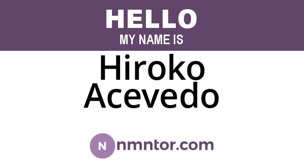 Hiroko Acevedo