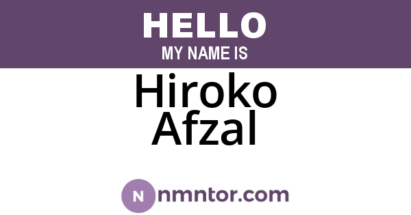 Hiroko Afzal