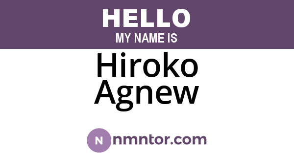 Hiroko Agnew