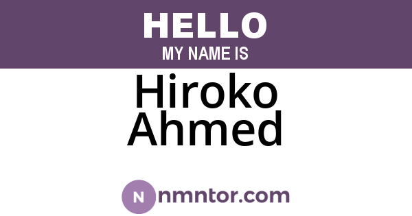 Hiroko Ahmed