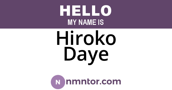 Hiroko Daye