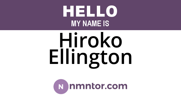 Hiroko Ellington