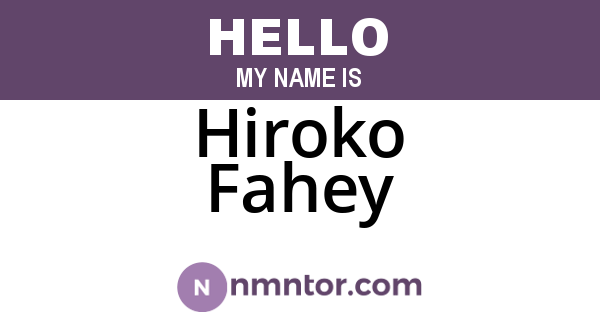 Hiroko Fahey