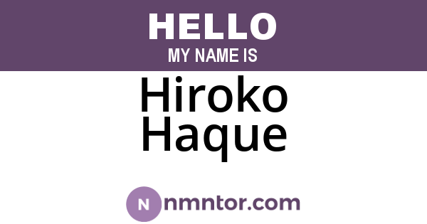 Hiroko Haque