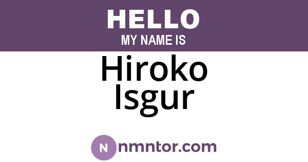 Hiroko Isgur