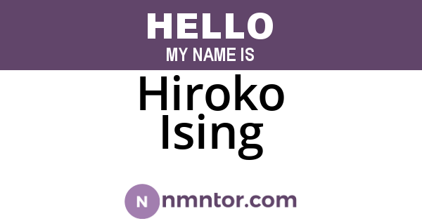 Hiroko Ising