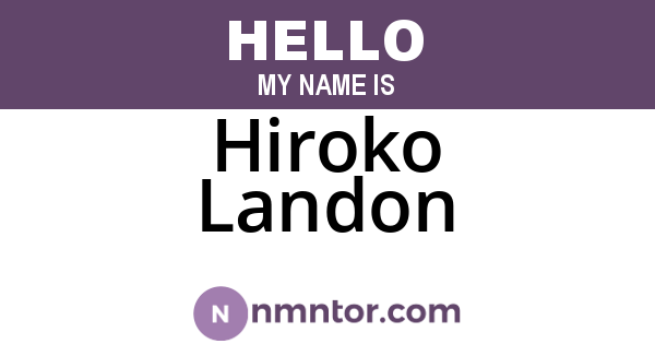 Hiroko Landon
