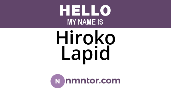 Hiroko Lapid
