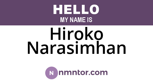 Hiroko Narasimhan