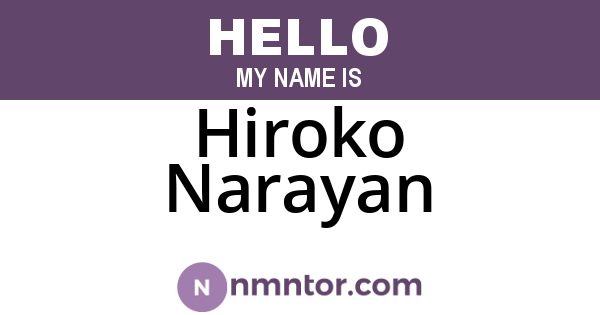 Hiroko Narayan