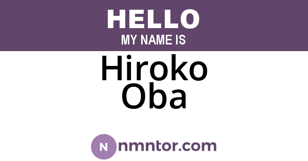Hiroko Oba