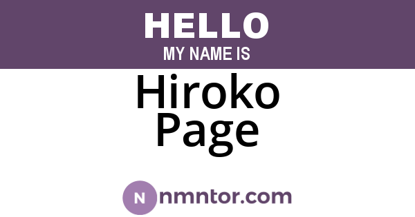 Hiroko Page