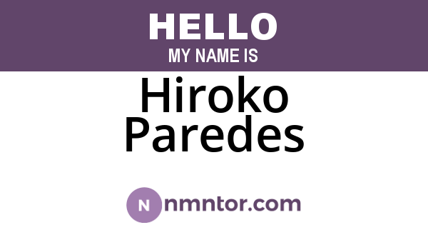 Hiroko Paredes