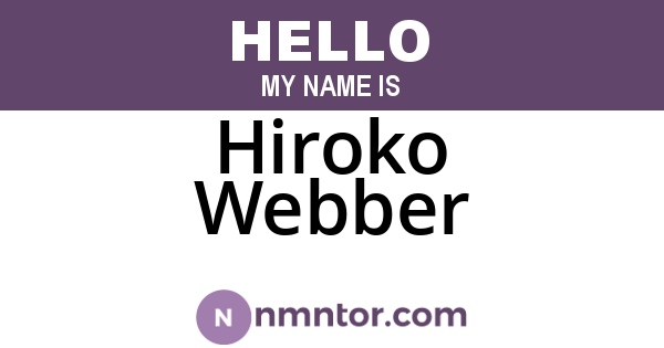 Hiroko Webber