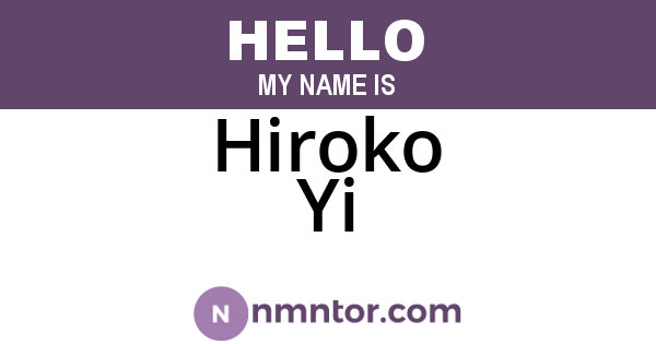 Hiroko Yi