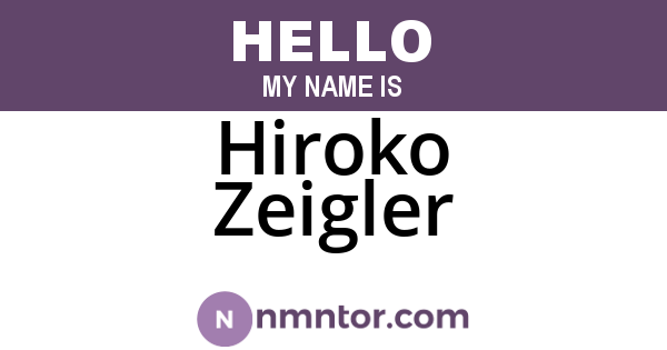 Hiroko Zeigler