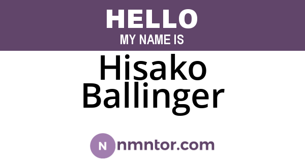 Hisako Ballinger