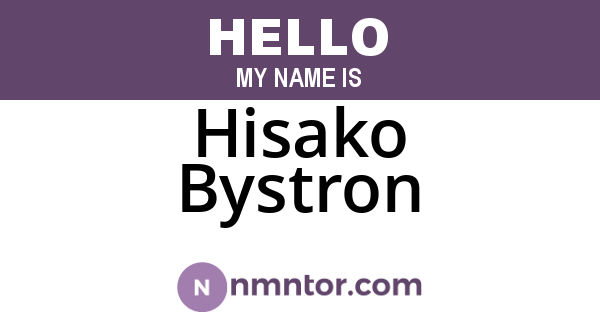 Hisako Bystron
