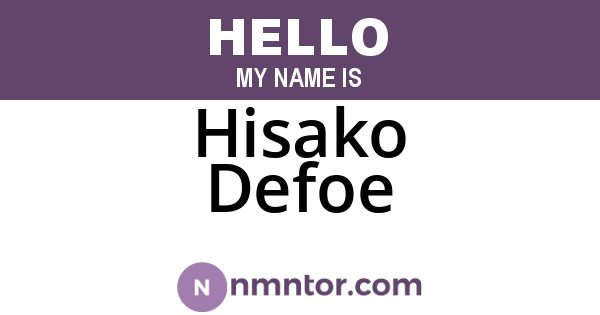 Hisako Defoe
