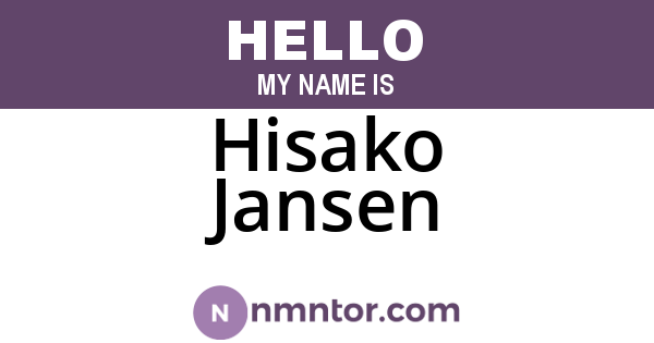 Hisako Jansen