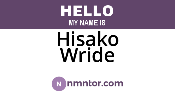 Hisako Wride