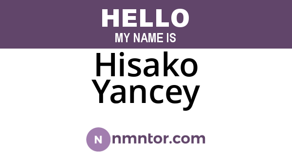 Hisako Yancey