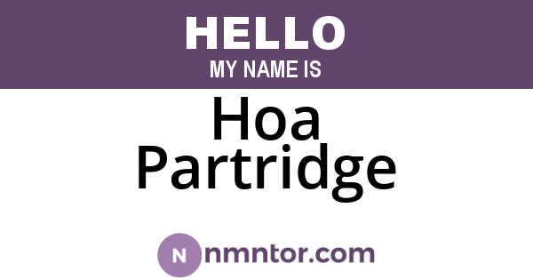 Hoa Partridge