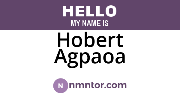 Hobert Agpaoa