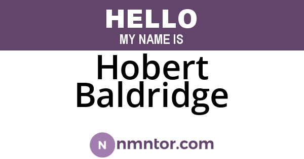 Hobert Baldridge
