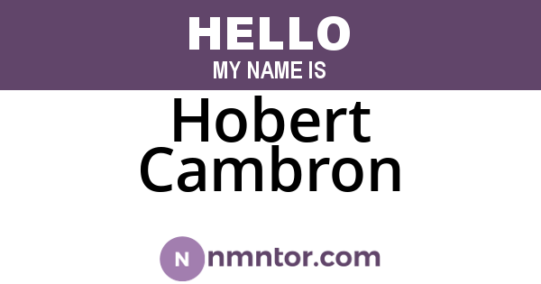 Hobert Cambron
