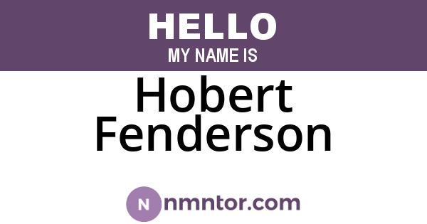 Hobert Fenderson
