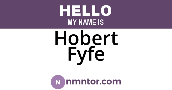 Hobert Fyfe
