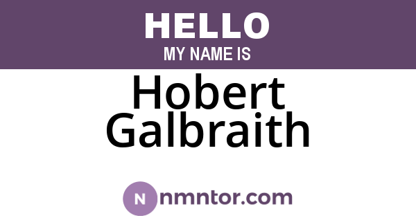 Hobert Galbraith
