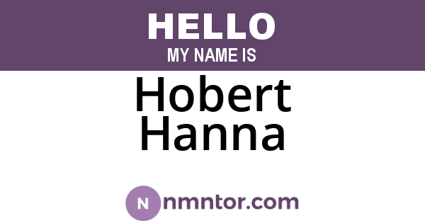 Hobert Hanna