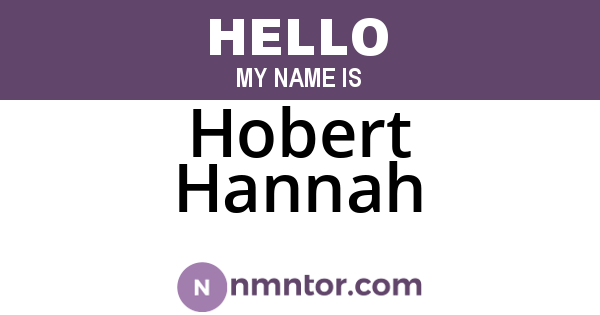 Hobert Hannah
