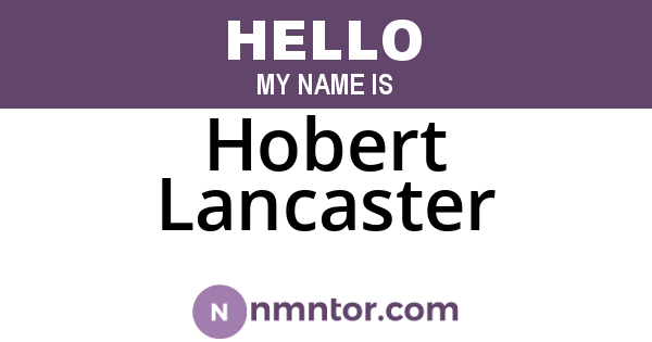 Hobert Lancaster