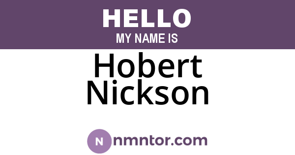 Hobert Nickson