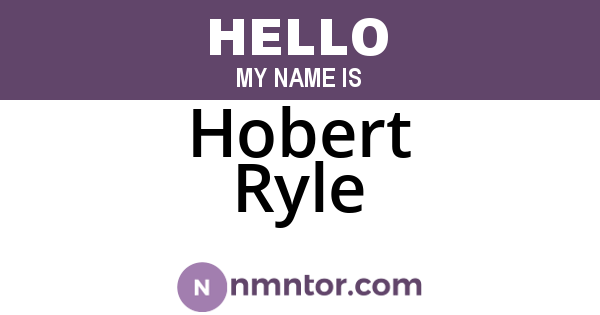 Hobert Ryle