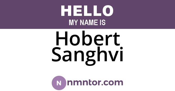 Hobert Sanghvi