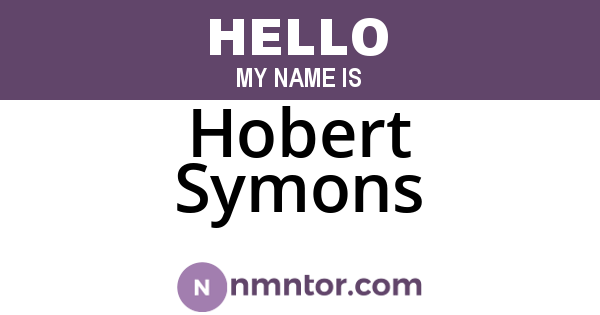 Hobert Symons