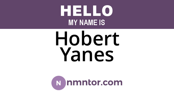 Hobert Yanes