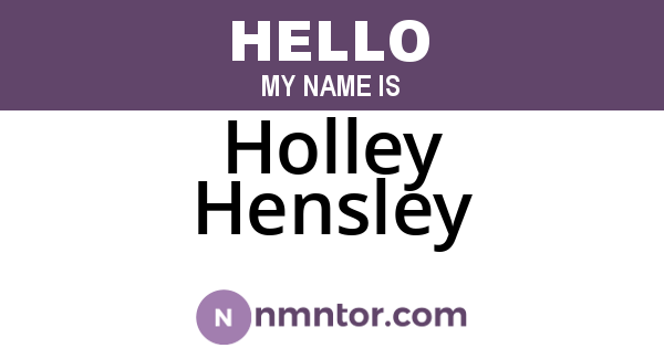 Holley Hensley
