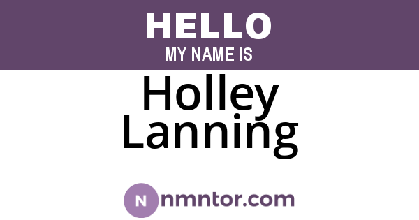Holley Lanning