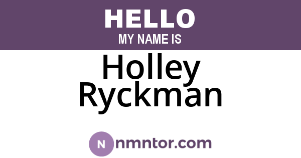 Holley Ryckman