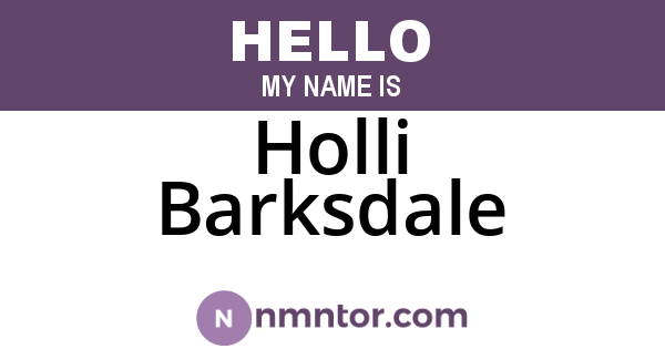 Holli Barksdale