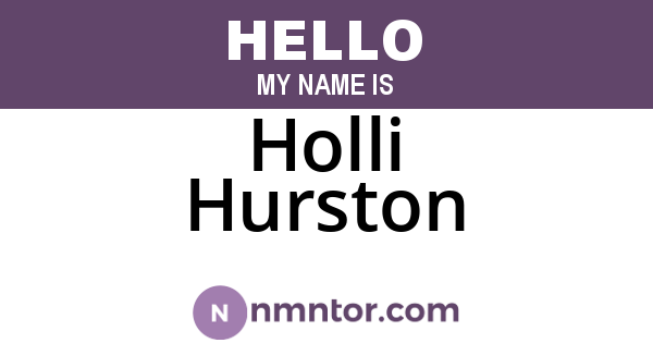 Holli Hurston
