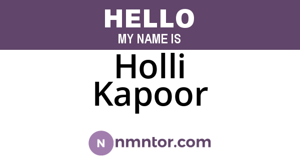 Holli Kapoor