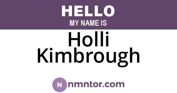 Holli Kimbrough