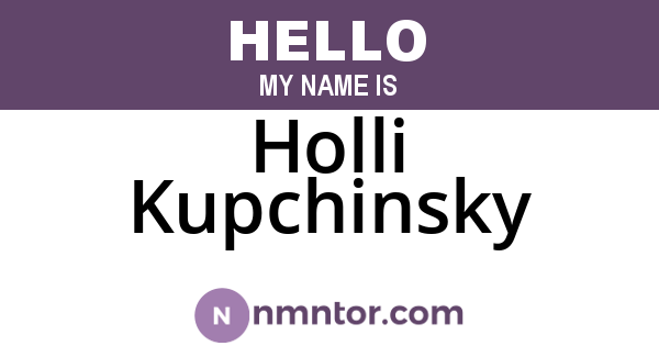 Holli Kupchinsky