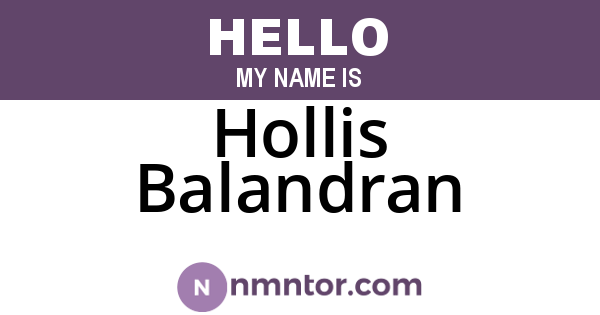 Hollis Balandran
